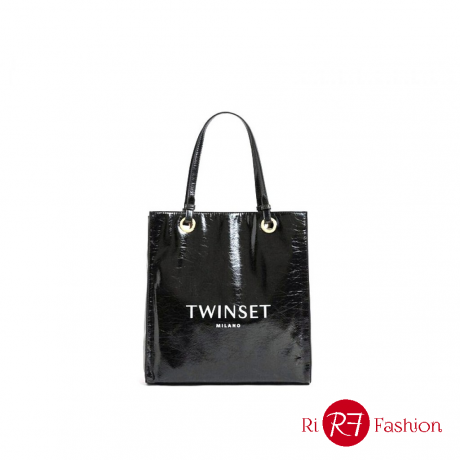 Shopper Twin Set Ecopelle Nera