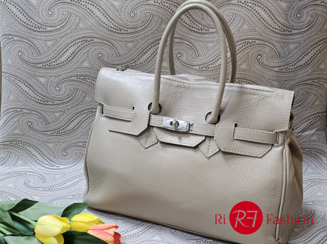 Borsa Pelle Beige 2 Manici